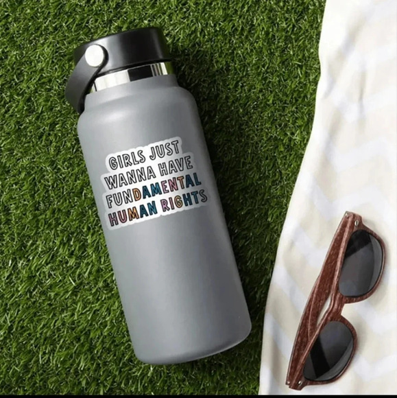 Women's girls rights rainbow vinyl sticker bumper water bottle laptop decal - Picture 5 of 5